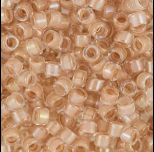 Miyuki Size 11 Delica Beads Lined Beige AB (DB69) 5grams - Picture 1 of 1