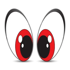 2 x Aufkleber Vinyl Funny Stickers Augen Rot Auto Moto Motorrad Fahrrad Tuning - Bild 1 von 8