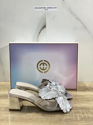 Cecelia New York Sandalia De Cuero Plateada Casual Para Mujer 37.5 - Imagen 1 de 4