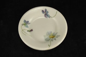 Buffalo China Burlington Route Railroad 3¼" Butter Pat - Violets & Daisies - Picture 1 of 4