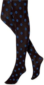 Hue Womens Indigo dot Tights Luster CT Sz 1 (40Den) - Picture 1 of 4