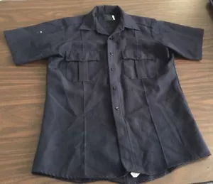 Men's Police Uniform Security Costume Polyester Quality Dark Navy Shirt - Picture 1 of 2