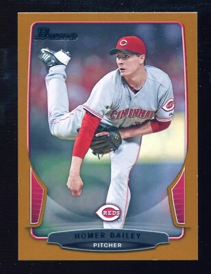 2013 Bowman Orange Homer Bailey #114 #D 34/250 JERSEY NUMBER - Image 1 of 2