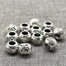 6pcs of 925 Sterling Silver Flower and Leaf Beads with Imprint for Bracelet