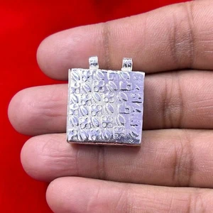 925 Silver Taweez, Spiritual Box Amulet, Handmade Mantra Box Locket, Prayer Box - Picture 1 of 20