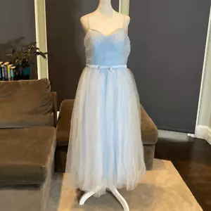 Damen teelänge blau Abschlussball Partykleid Korsett hinten Sweetheart Ausschnitt Größe 14 - Bild 1 von 12
