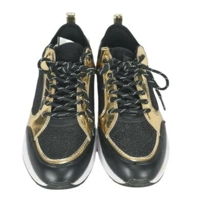 Zapatilla deportiva GUESS negra dorada Breeta de caña baja para mujer talla 9,5 M  Foto 1 de 4