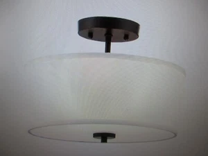 Savoy House Meridian 13 in. W x 10 in. H 2-Light Oil Rubbed Bronze Semi-Flush - Picture 1 of 4