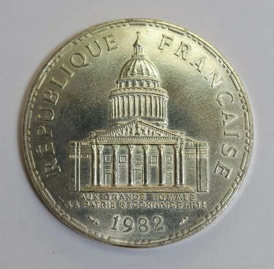 Moneda de plata FRANCIA 100 FRANCOS 1982 AU Foto 1 de 2