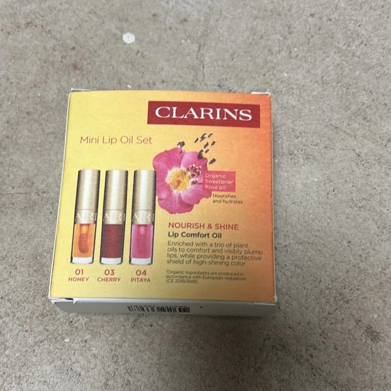 Clarins Lip Oil Set 3pc Honey Cherry Pitaya Rose Oil - Image 1 of 1