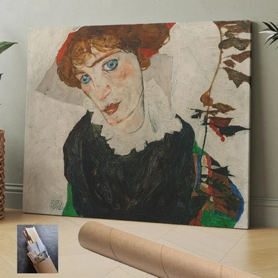 Mujer Retrato Moderno Egon Schiele Neuzil Expresionismo Figurativo 30X24 Pulgadas Foto 1 de 3