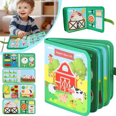 Quiet Book Busy Board 3D Filz Buch Montessori Spielzeug Bauernhof Activity Board - Bild 1 von 4