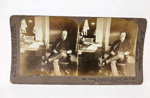 Tarjeta Stereoview c1904 #3095, su escritorio privado del presidente Roosevelt, Casa Blanca - Imagen 1 de 3