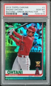 SHOHEI OHTANI 2019 Topps Chrome GREEN Refractor /99 PSA 10 - LOW POP #1 Batting - Picture 1 of 2