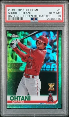 SHOHEI OHTANI 2019 Topps Chrome GREEN Refractor /99 PSA 10 - LOW POP #1 Batting - Image 1 of 2