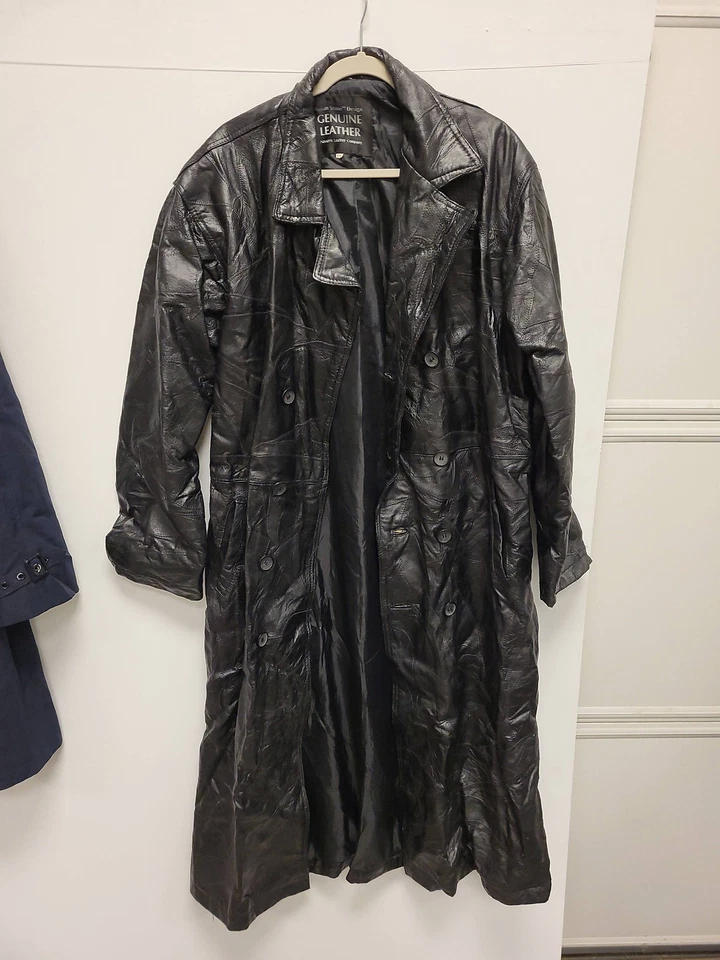 Casaco de couro genuíno Navarre Leather Company Italy design de pedra XXL preto - Imagem 1 de 4