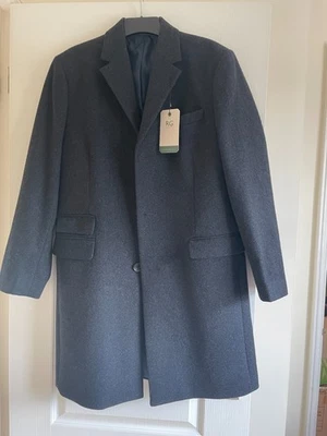 RACING GREEN Charcoal Single Breast Overcoat Size 38" R - New - Image 1 of 4