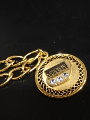 Brazalete Vintage Montgomery Ward Oro Dije 14KFG con 3 Piedras Preciosas AZUL Foto 1 de 4