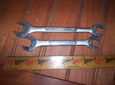 Lot of 2 Craftsman Wrenches - Open & Combo 19/32-11/16 AND 5/8-3/4 - Made in USA - Image 1 of 2