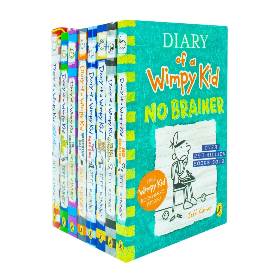 Diary of a Wimpy Kid Series 12-19 Collection 8 Books Set By Jeff Kinney | Jeff K - Image 1 of 1