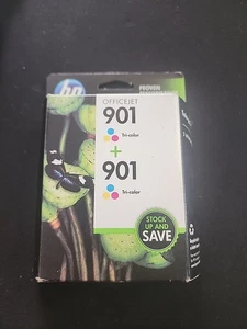 New Unopened  HP 901  Tricolor twin pack  Ink Cartridges - Picture 1 of 6