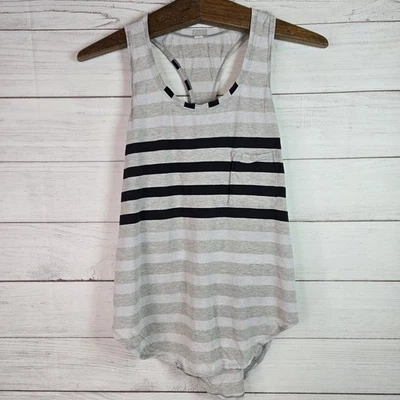 Regata Lululemon Yogi Racerback listrada com bolso frontal multicolorida feminina tamanho 4 - Imagem 1 de 4