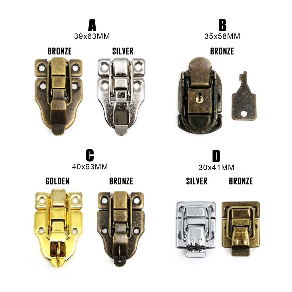 Cabinet Wood Chest Box Suitcase Case Lockable Trunk Toggle Hasp Latch Clasp Clip - Image 1 of 4