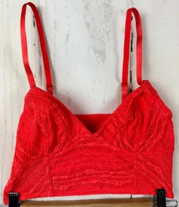 NWT Intimately Free People S Blood Orange Adj Strap Stretch Lace Bralette $38 - Picture 1 of 5