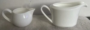 (2) Dos cremas Rosenthal "Jade" blancas de hueso fino de 3 oz. & 1 oz. - Imagen 1 de 16
