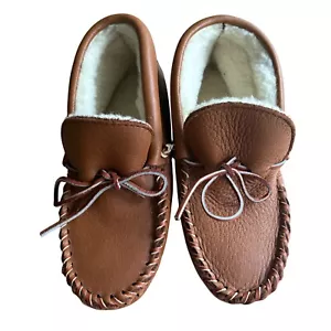 CABELA'S Trappers Leder Mokassin Slipper Lammfell gefüttert Fahrschuhe GRÖSSE 7 - Bild 1 von 11