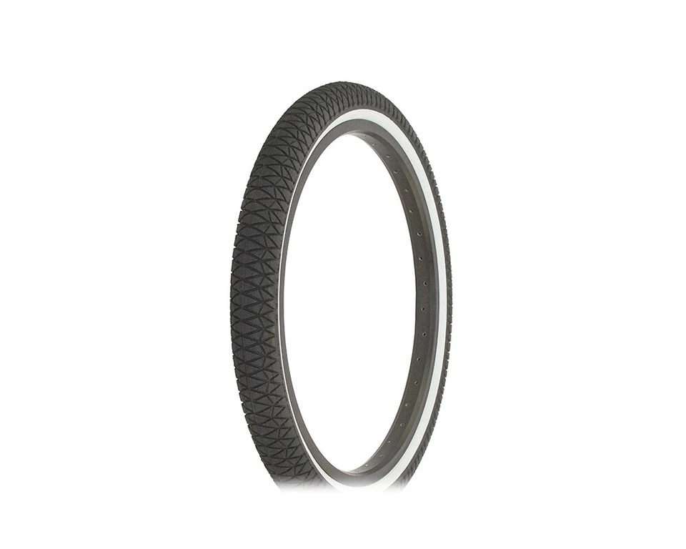 TIRE 20 X 1.95 BLACK/WHITE SIDE WALL BICYCLE  TIRE BMX BIKE STANDARD 20'' - Image 1 of 1