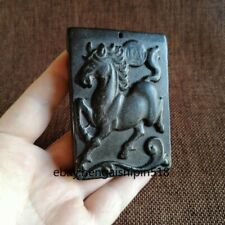 Chinese Red Mountain Culture Iron Meteorite Carved Horse Brand Pendan