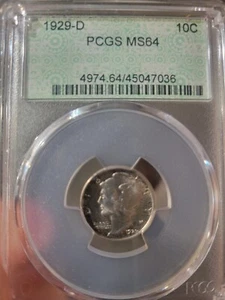 1929 D Mercury Dime MS64 PCGS Retro Doily Holder... - Picture 1 of 13