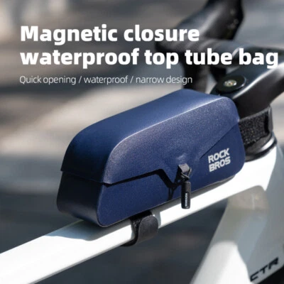 ROCKBROS Waterproof Bag Cycling Bike Frame Top Tube Tools Bag Magnetic Packing - Image 1 of 4