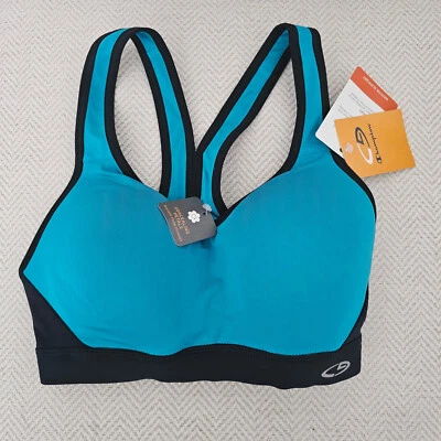 Sujetador deportivo C9 Champion acolchado oculto pétalos soporte medio turquesa XS NUEVO CON ETIQUETAS Foto 1 de 4