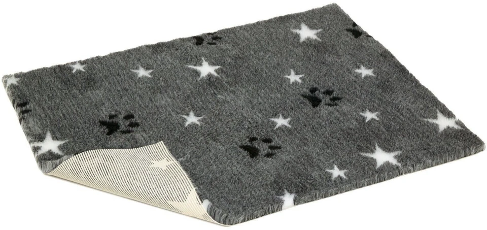 Vet Bed - Grey. Star & Paw Print. Large - 100cm x 75cm. - Image 1 of 1