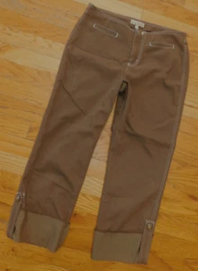 VINTAGE In The Wash donna marrone CAPRI PANTALONI CON POLSINI DONNA TG 4 (30 X 23) - Foto 1 di 8