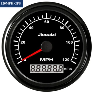 JieCaiZi 85mm 120MPH GPS Speedometer Odometer for Car Marine Truck Boat Red LED  - Picture 1 of 7