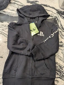 Sony PlayStation Icon Logo Kids 5/6 New w/ Tags Black Hooded Zip Up Sweatshirt - Picture 1 of 8