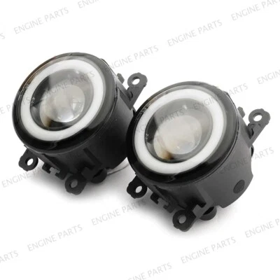 1Pair White LED Fog Light w/ Halo Ring DRL For Subaru Outback Forester WRX STI - Image 1 of 4