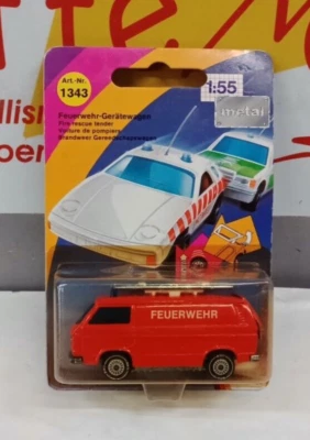 SIKU 1/55 VW VOLKSWAGEN 4 VIGILI DEL FUOCO ART.1343  - METAL - Immagine 1 di 2
