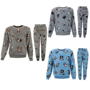 FIL Kids Plush 2pc Set Pyjama Loungewear Fleece Pajamas PJs Sleepwear w Prints - Picture 1 of 13