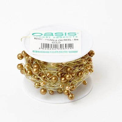 SMITHERS OASIS PEARLS ON A REEL-12 DIFFERENT COLOURS- 4/6mm X 8m OASIS FLORAL FLORISTRY