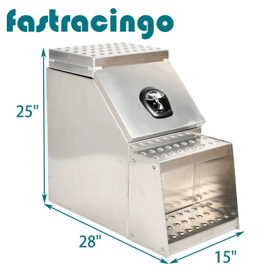 Caja de herramientas para semirremolque de montaje lateral de 25"" x 28"" x 15"" con diseño ancho abierto con escalón de sillín Foto 1 de 4