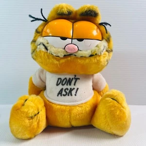 Garfield Don't Ask Vintage 80s Plush Toy Dakin 1981 Fun Farm Plush Cat Toy - Picture 1 of 9