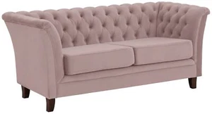 2-Sitzer Sofa in altrosa Samtoptik Dover Home affaire Knopfheftung Chesterfield - Bild 1 von 7