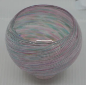 VINTAGE BSG BLACK SHEEP SCANDINAVIAN ART GLASS BOWL, SWIRL DESIGN, BORNHOLM, DEN - Picture 1 of 4