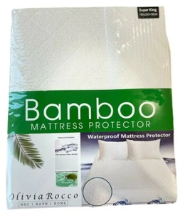 Bamboo Waterproof Quilted Mattress Protector Topper 30cm Deep Bed Covers Sheet - Picture 1 of 1