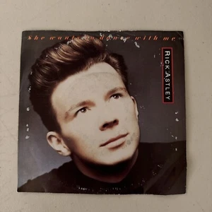 Rick Astley She Wants To Dance With Me/Instrumental 45 rpm 7" Tested VG+ - Picture 1 of 4