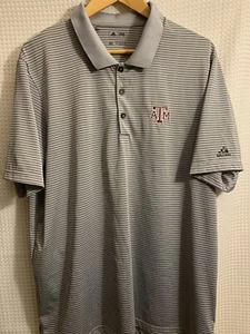 Adidas Mens Gray Texas ATM Short Sleeve Collared Polo Shirt Size XL - Photo 1/3